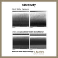 Anable D-Calm Conditioner SEM study showing hair fibre after hard water exposure and use