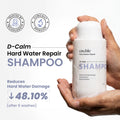 Anable D-Calm Shampoo reducing hard water damage after six washes