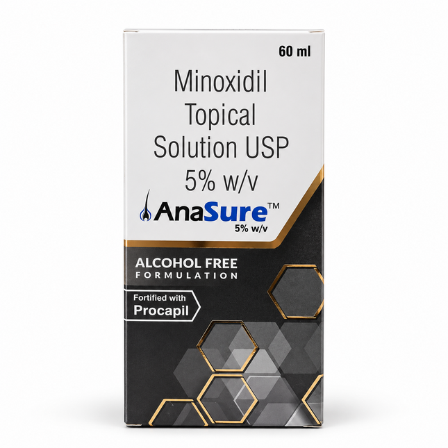 AnaSure Minoxidil Topical Solution USP 5% w/v 60 ml box front view
