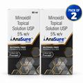 Two AnaSure Minoxidil Topical Solution USP 5% w/v 60 ml boxes, pack of 2