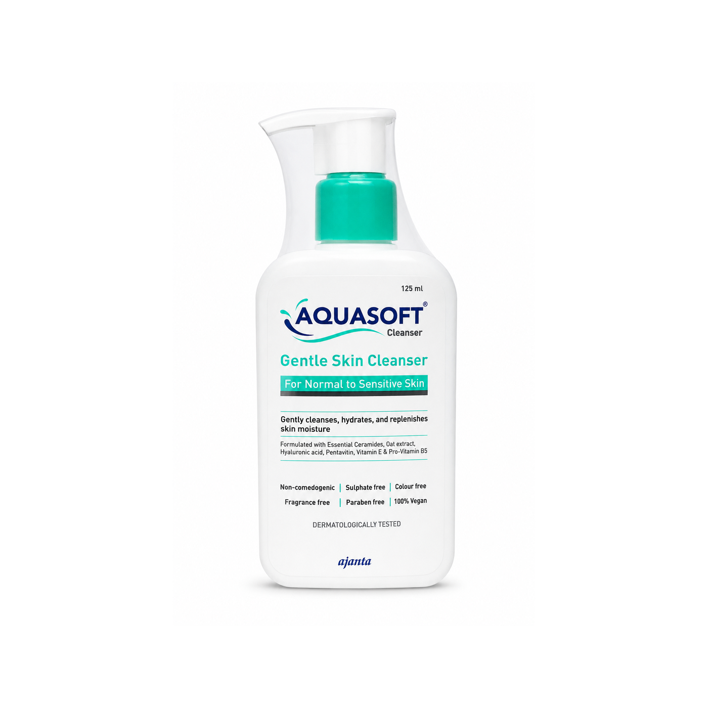 Aquasoft Gentle Skin Cleanser 125 ml front view, centered product image