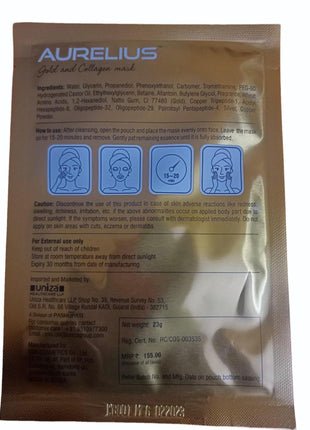 Aurelius Gold And Collagen Mask 23g pack of 3