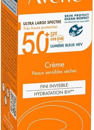 Avene EAU thermale sunscreen spf 50 cream 50ml pack of 2