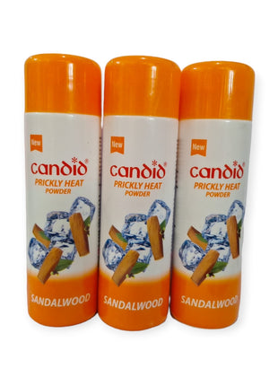 Glenmark Candid prickly heat poweder sandalwood 120g Pack of 3