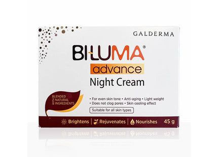 Bi-luma Advance Skin Brightening Night Cream With Vitamin C & Hyluronic Acid For Even Skin Tone, Dark Spots & Wrinkles, 45g | galderma