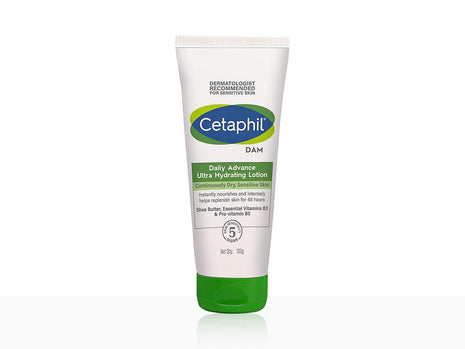 Cetaphil  dam daily advance ultra hydrating lotion continuously dry sensitive skin 100 gm | galderma