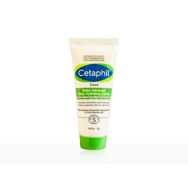 Cetaphil dam daily advance ultra hydrating lotion continuously dry sensitive skin 30 gm | galderma