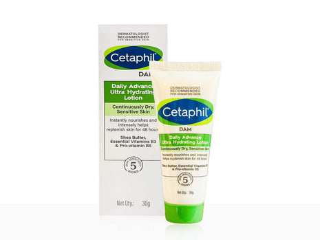 Cetaphil dam daily advance ultra hydrating lotion continuously dry sensitive skin 30 gm | galderma