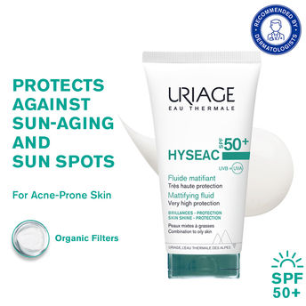 Uriage Hyseac Mattifying Fluid SPF50+ Light &amp; Matt Texture Combination Oily Skin Dermat Recommended 50ML