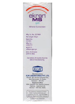 Ekran MS Mineral Sunscreen Gel SPF 50, 50gm