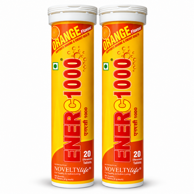 Novelty Life ENERG 1000 Orange Flavour Effervescent Tablets Pack of 2