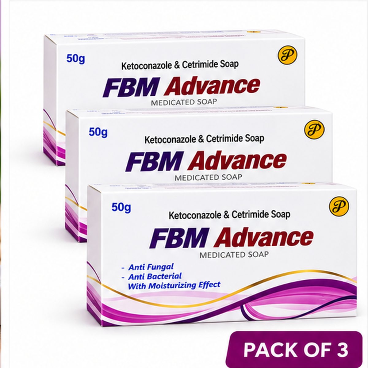 FBM Advance soap pack of 3, three 50 g boxes