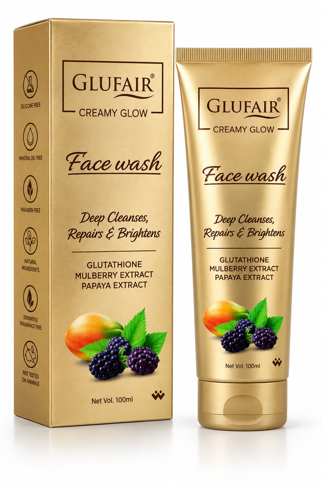 GLUFAIR Creamy Glow Face Wash 100ml with outer box