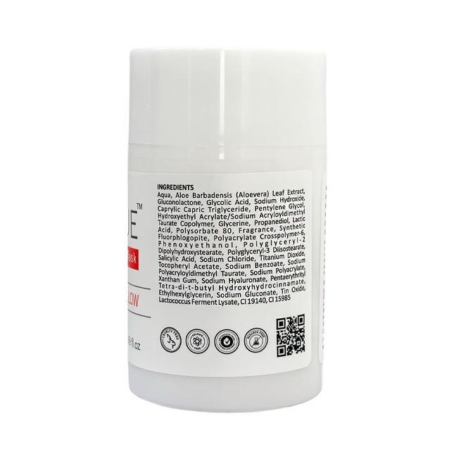 IBERIA LUMIQUE Illuminating Face Mask 50ml bottle ingredients label