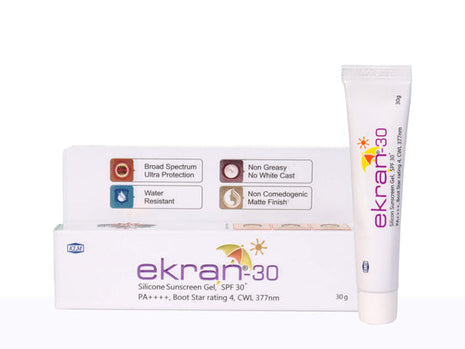 ekran-30 silicone sunscreen gel, silicone sunscreen gel, SPF 30+ PA+++ 30 gm | klm