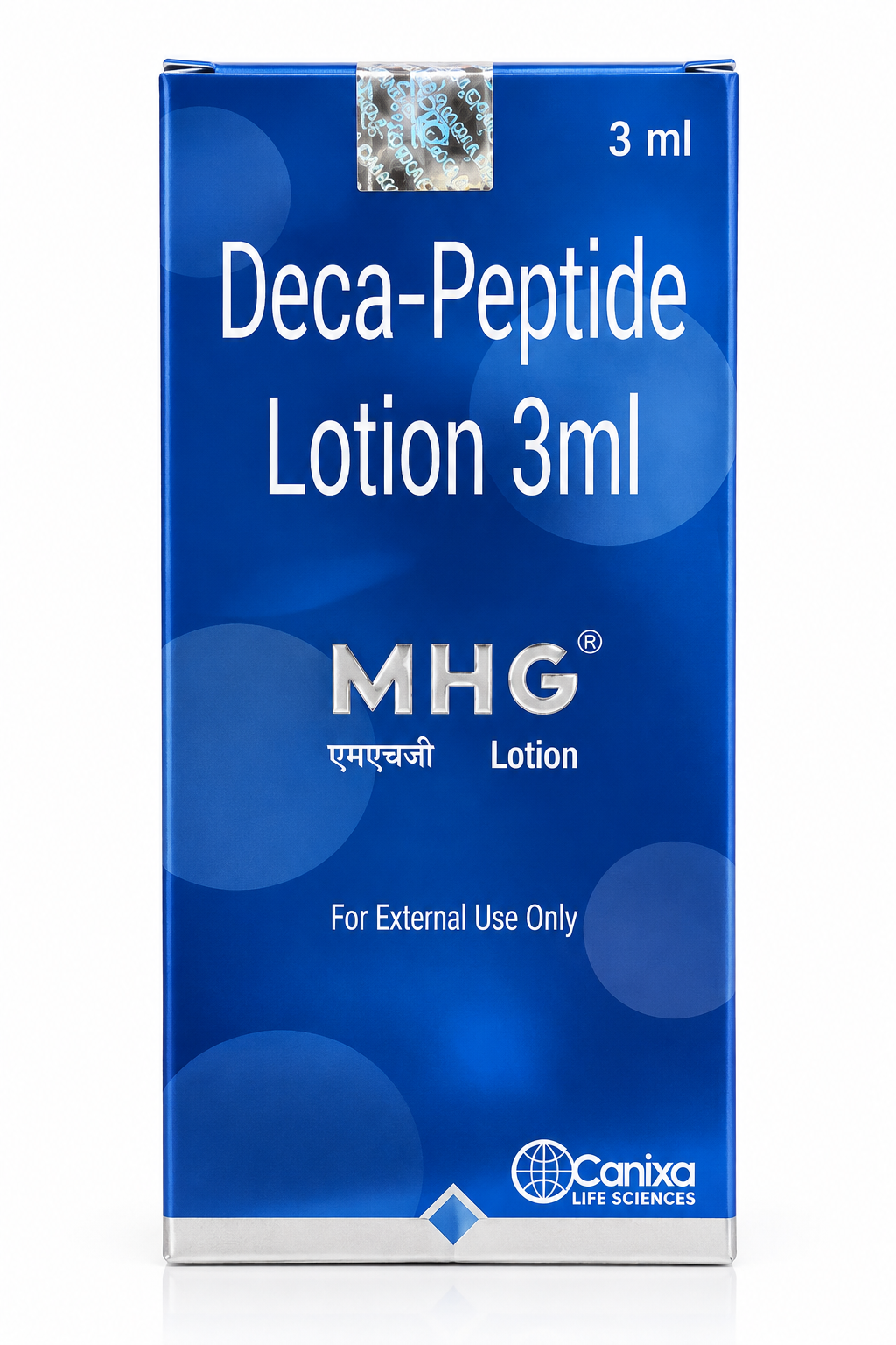 MHG Deca-Peptide Lotion 3ml front packaging