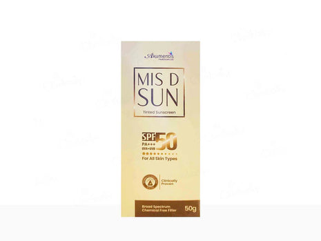 AKUMENTIS Mis D Sun TINTED Sunscreen Lotion 50Gm