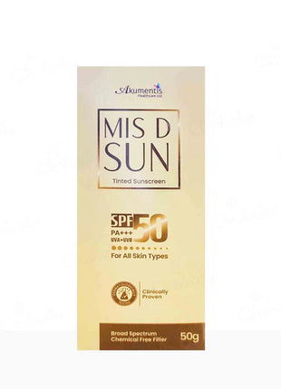 New Mis D Sun TINTED Sunscreen Lotion Spf 50 (50Gm) PACK OF 1