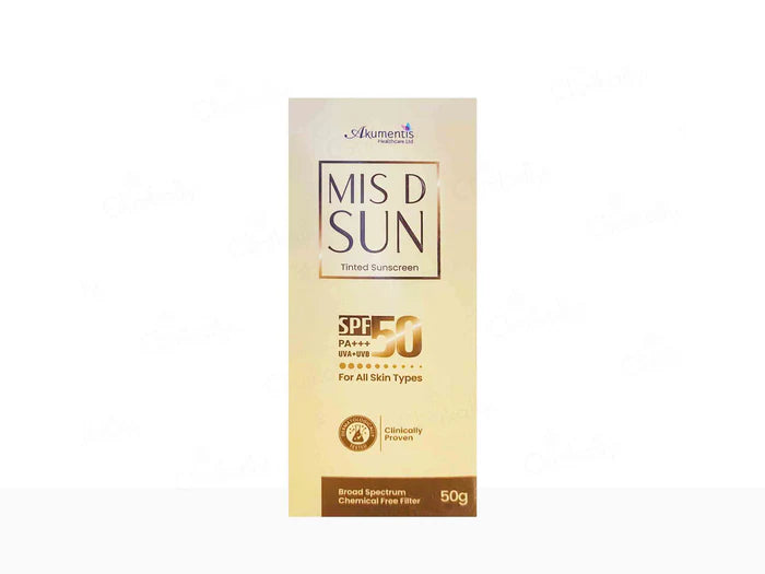 Mis D Sun Tinted Sunscreen SPF 50 | 50GM

