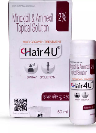 Hair 4U 2% Solution 60ml  pack of 2