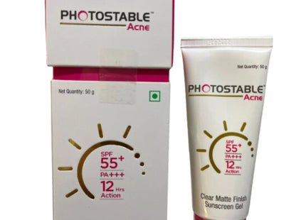 Photostable acne spf 55 pa++++ sunscreen gel 50g