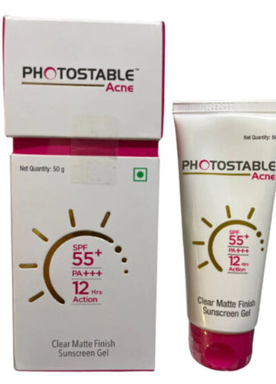 Photostable acne spf 55 pa++++ sunscreen gel 50g