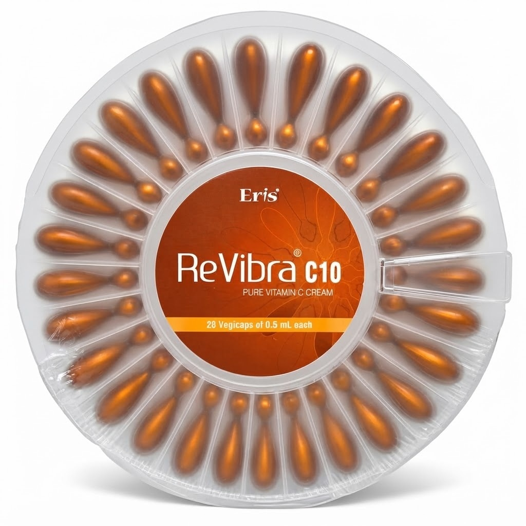 Eris ReVibra C10 Pure Vitamin C Cream, pack of 1 with 28 vegicaps