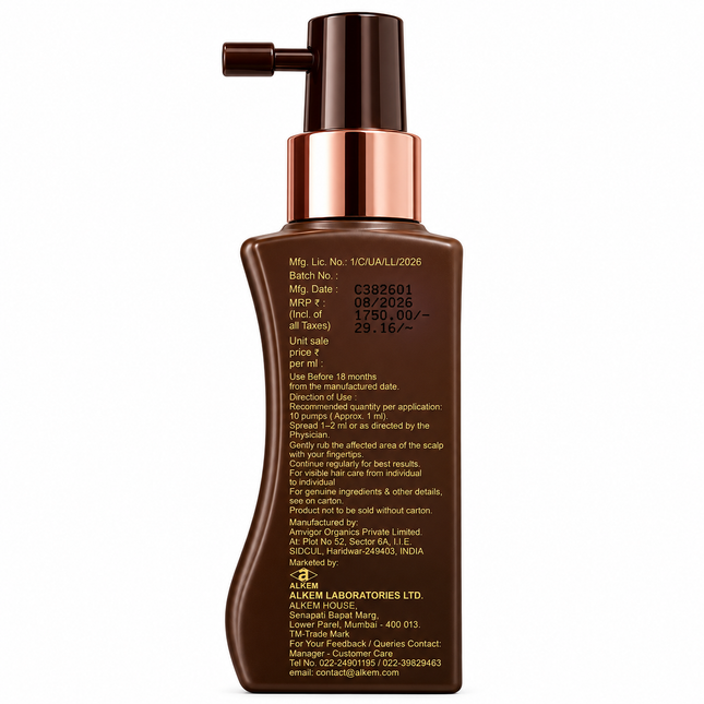Renocia EXO Hair Growth Serum bottle back label and pump