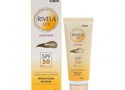 Rivela Lite Bronze Sunscreen SPF 50 PA++++, 40gm (Rs. 15.5/gm)