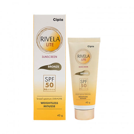 Rivela Lite Bronze Sunscreen SPF 50 PA++++, 40gm (Rs. 15.5/gm)