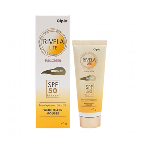Rivela Lite Bronze Sunscreen SPF 50 PA++++, 40gm (Rs. 15.5/gm)