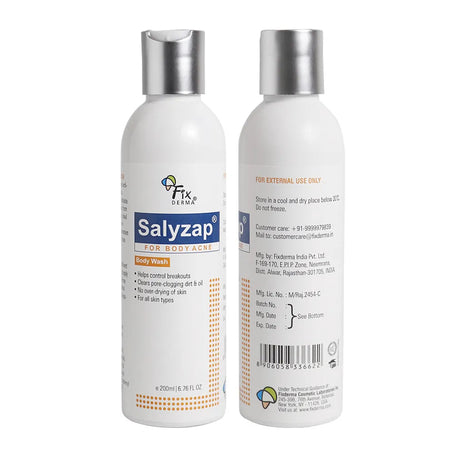 Salyzap Body Wash for Body Acne | Salicylic Acid Body Wash, 2% Salicylic acid, 1% Azelaic acid, 0.1% Tea tree oil