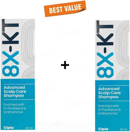 8X KT Advanced scalp care shampoo 60ML Pack of 2  | 60 ML | Cipla