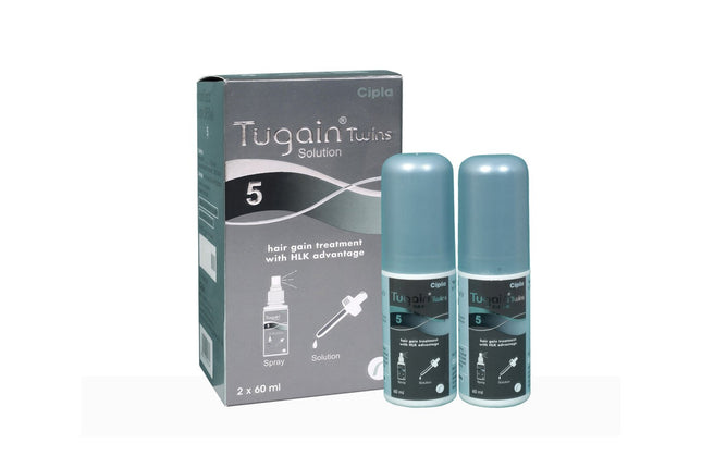 Tugain Twins 5 Solution for Hair Growth(60ml Each)