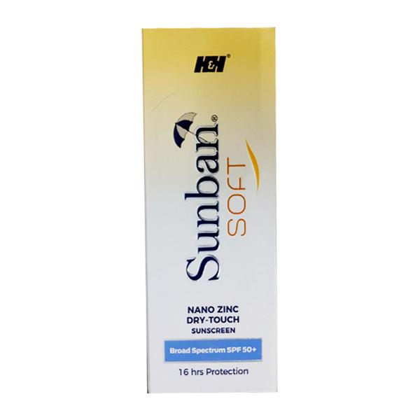 H & H Sunban soft gel nano zinc dry touch sunscreen spf 50+ 75g