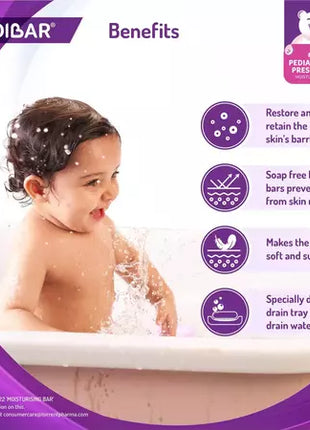 TEDIBAR - Bathing Bar for Babies? Sensitive Skin| Skin-Friendly pH 5.5| Gentle Soap-Free Formula| Prevents Dryness & Rashes| Keeps Baby?s skin Soft, Supple & Healthy| Pack of 2 - 75gms