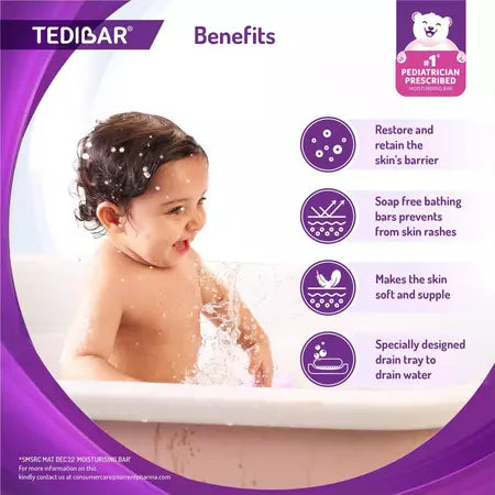 Tedibar Baby Bathing Bar, 75 g Each - Pack of 6