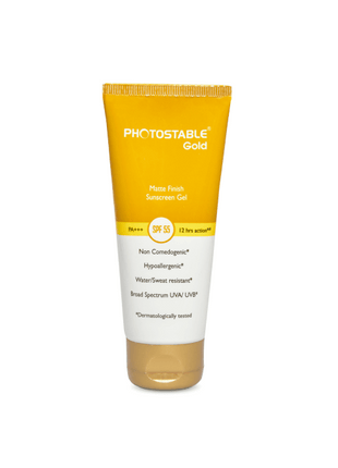 Photostable Gold Matte Finish Sunscreen Gel SPF 55