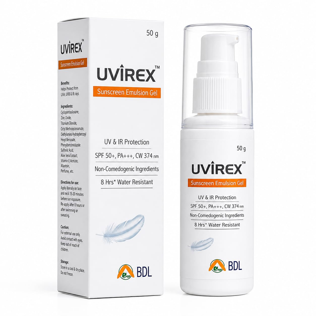Uvirex Sunscreen Emulsion Gel SPF 50+ PA+++ 50gm
