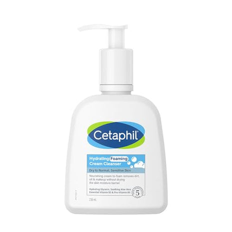 Cetaphil Hydrating foaming Face Wash, Cream to Foam Cleanser 236ml