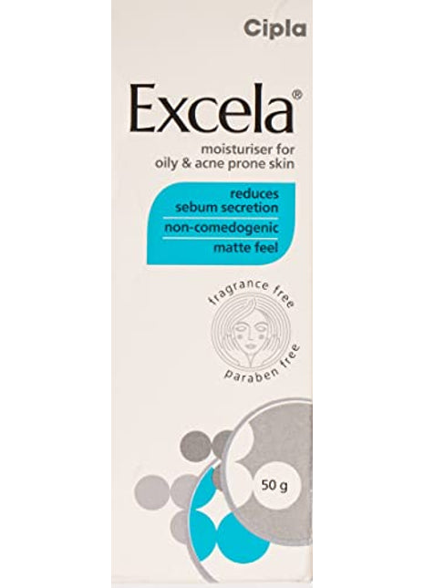Cipla Excela Moisturiser for Oily & Acne Prone Skin, 50g