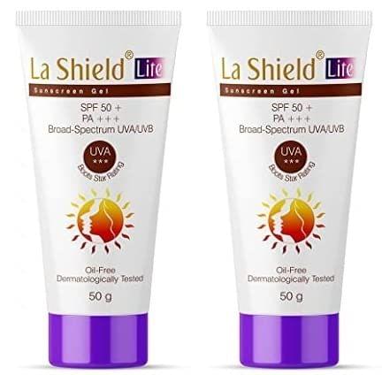 La Shield Lite SPF 50 Mineral Sunscreen | Skin lightening in 3 Weeks | Even Skin tone | PA +++ | All Skin types | 50 gm x Pack of 2 KarissaKart