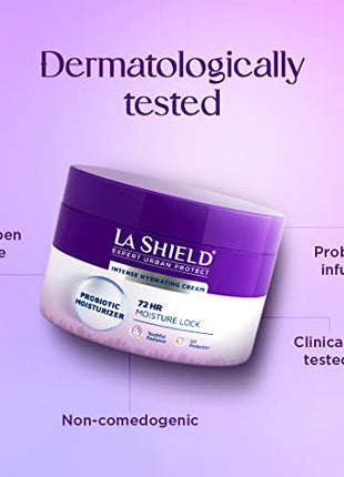 La Shield Probiotic Moisturizer Face Cream | Restores skin microbiome | 72 HR Hydration | Soft & Supple skin | For All Skin types | 50 gm