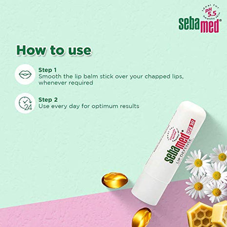 Sebamed Lip Defense, 4.8g For Dry & Chapped Lips With SPF 30 With Jojoba Oil & Vitamin E