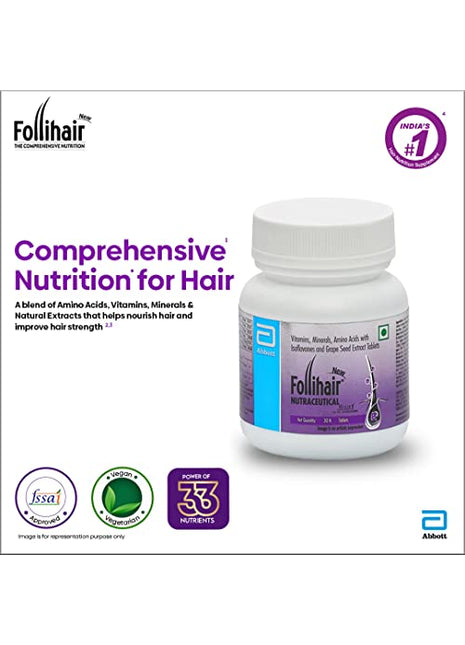 Follihair New Nutraceutical Pack of 30N Tablets Bottle