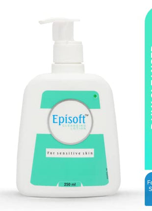 Episoft Cleansing Lotion for Sensitive & Dry Skin I Gentle Cleanser removes Excess oil I Moisturises and Makes Skin Soft and Glowing I Removes Makeup I Free of SLS & Paraben 250ml, Pack of 2