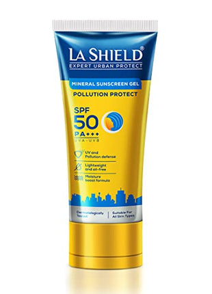 La Shield Pollution Protect Mineral Sunscreen Gel Spf 50, WHITE, 50 gram