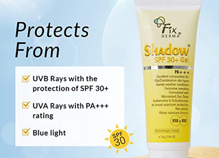 Fixderma Shadow SPF 30+ PA+++ Gel 75gm