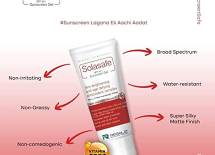 Regaliz Solasafe Sunscreen SPF 50-50 Grams Cream