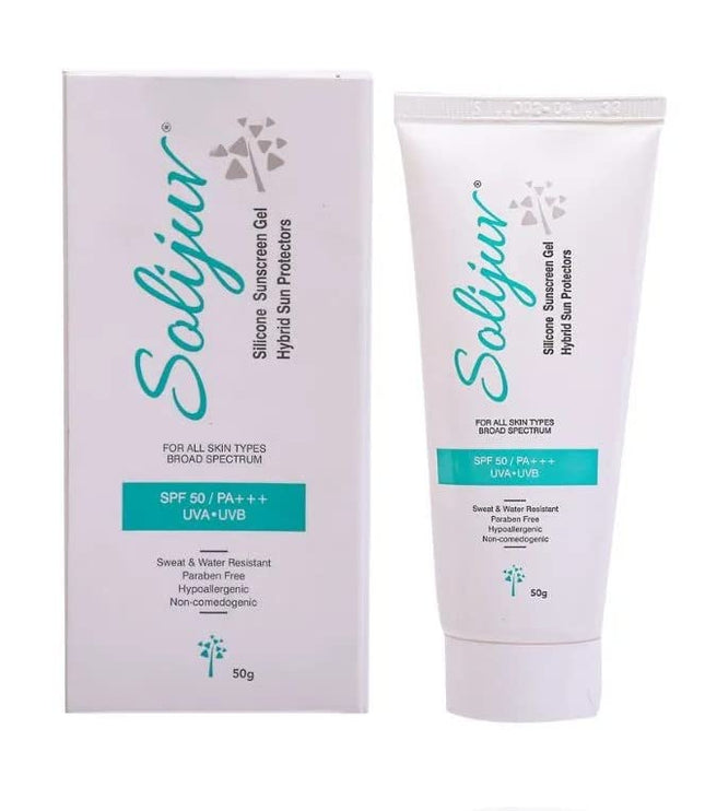 Solijuv sunscreen Gel, SPF 50 / PA+++ UVA/UVB Haybrid Sun Protectors 50g.
